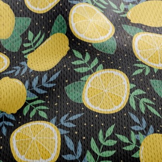Fresh Lemon Slices Athletic Mesh Flat Back