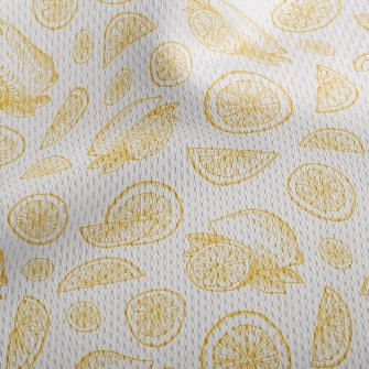 Hand Drawn Sliced Lemon Athletic Mesh Flat Back