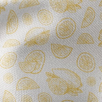 Hand Drawn Sliced Lemon Waterproof Canvas