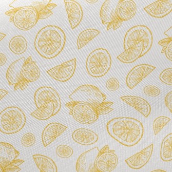 Hand Drawn Sliced Lemon Twill