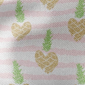 Striped Heart Pineapple Waterproof Canvas