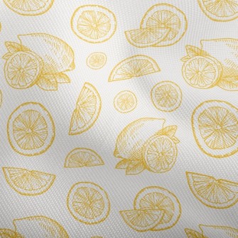 Hand Drawn Sliced Lemon Dobby