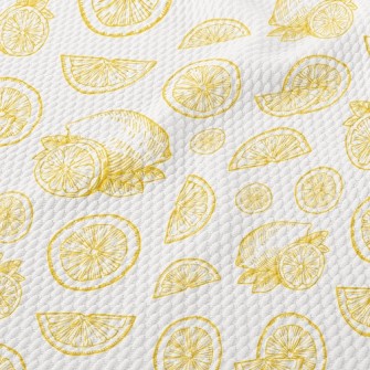 Hand Drawn Sliced Lemon Birdseye Piqué