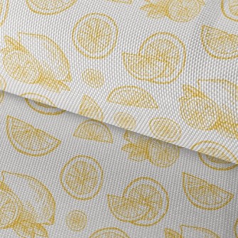 Hand Drawn Sliced Lemon Waterproof Oxford