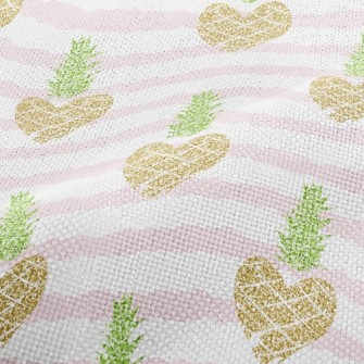 Striped Heart Pineapple Performance Linen