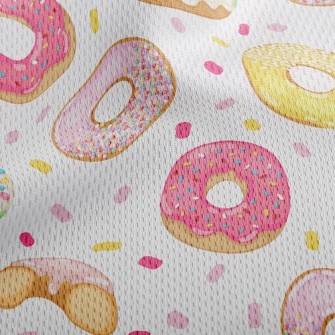Strawberry Flavored Donuts Athletic Mesh Flat Back