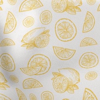 Hand Drawn Sliced Lemon Stretch Ponte