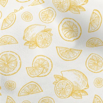 Hand Drawn Sliced Lemon Micro Fleece