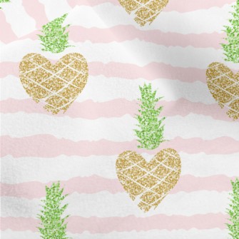 Striped Heart Pineapple Micro Fleece