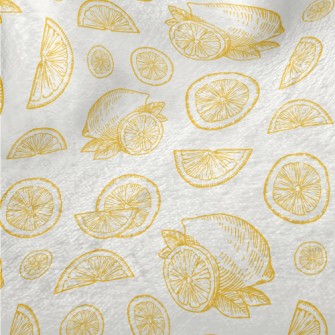 Hand Drawn Sliced Lemon Minky
