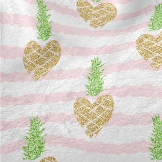 Striped Heart Pineapple Minky