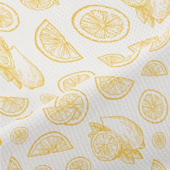 Hand Drawn Sliced Lemon Piqué