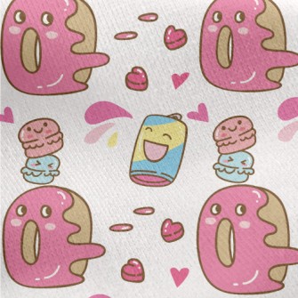 Funny Donut Macarons Jersey Backed Fleece