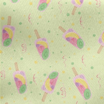 Transparent Fruit Popsicle Jersey Backed Fleece