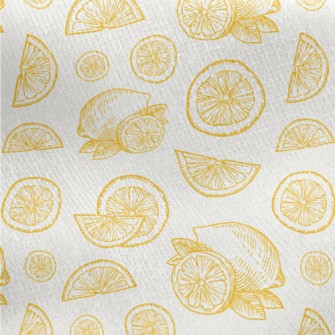 Hand Drawn Sliced Lemon Jersey Backed Fleece