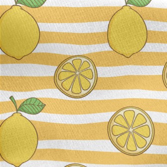 Horizontal Lemon Jersey Backed Fleece