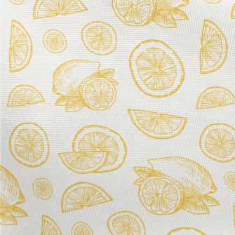 Hand Drawn Sliced Lemon Pongee