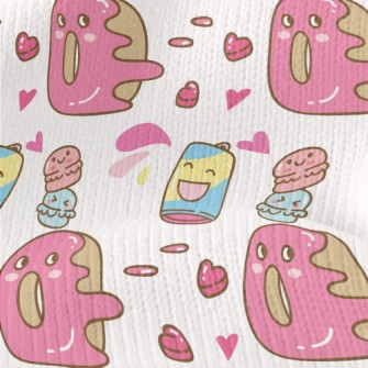 Funny Donut Macarons Stretch Jersey