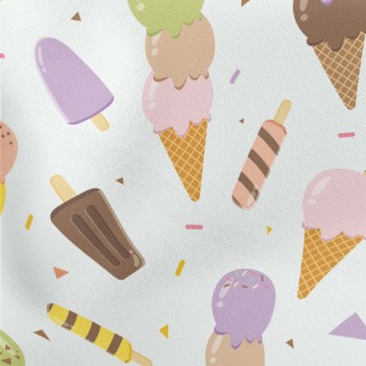 Three Balls Of Ice Cream Lightweight Cotton Poplin