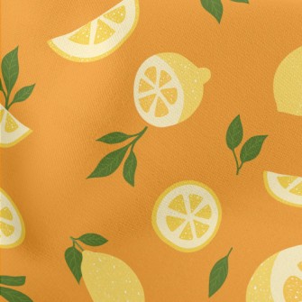 Fresh Lemon Slices Lightweight Cotton Poplin