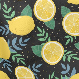 Fresh Lemon Slices Lightweight Cotton Poplin