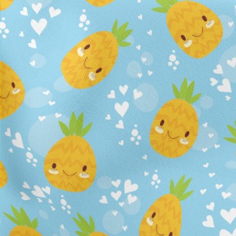 Shy Expression Pineapple Lightweight Cotton Poplin