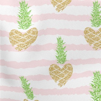 Striped Heart Pineapple Lightweight Cotton Poplin