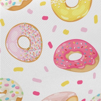 Strawberry Flavored Donuts Midweight Cotton Poplin