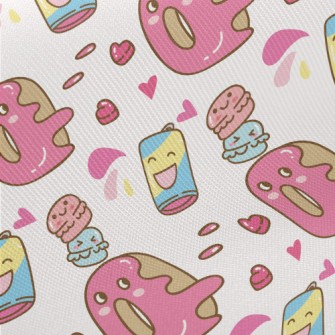 Funny Donut Macarons Midweight Cotton Poplin