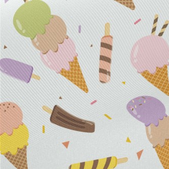 Three Balls Of Ice Cream Midweight Cotton Poplin