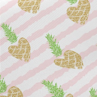 Striped Heart Pineapple Midweight Cotton Poplin