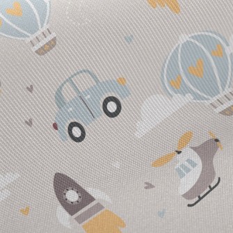 Helicopter Hot Air Balloon Car Twill