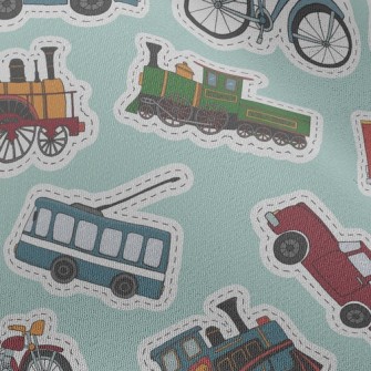 Retro Car Tram Bicycle Chiffon