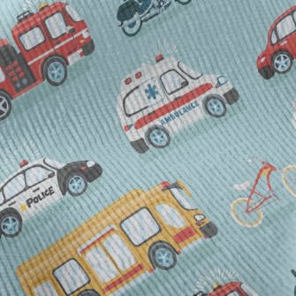 Ambulance Police Car Fire Truc Standard Corduroy