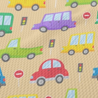 Colorful Traffic Jam Highway Birdseye Piqué