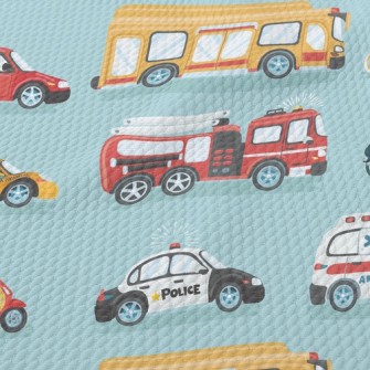 Ambulance Police Car Fire Truc Birdseye Piqué