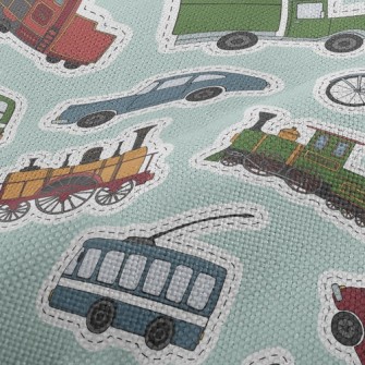 Retro Car Tram Bicycle Performance Linen
