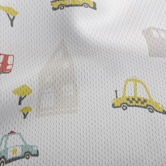 Mini Car City Athletic Mesh Flat Back