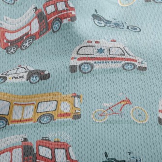 Ambulance Police Car Fire Truc Athletic Mesh Flat Back
