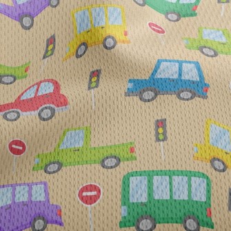 Colorful Traffic Jam Highway Athletic Mesh Flat Back
