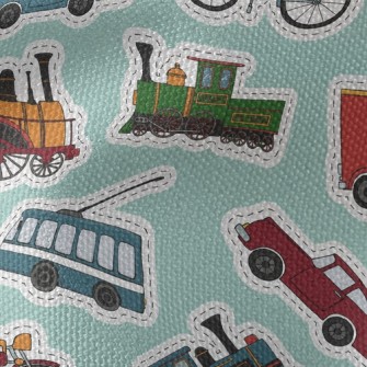 Retro Car Tram Bicycle Waterproof Canvas