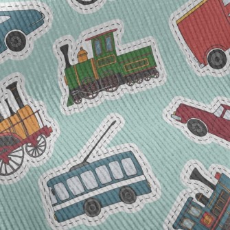 Retro Car Tram Bicycle Standard Corduroy
