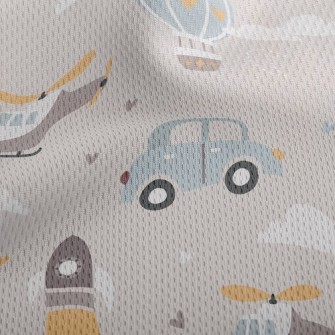 Helicopter Hot Air Balloon Car Athletic Mesh Flat Back