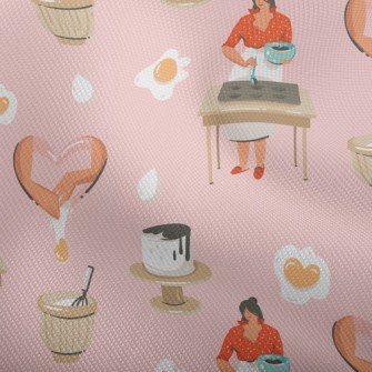 Woman Making Dessert With Hear Dobby