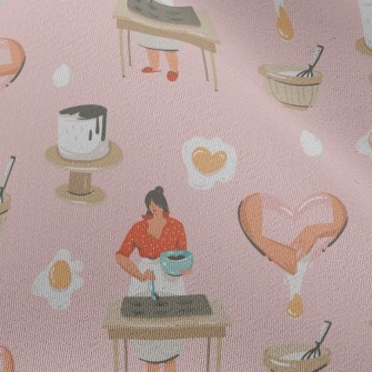 Woman Making Dessert With Hear Chiffon