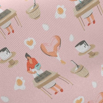 Woman Making Dessert With Hear Twill