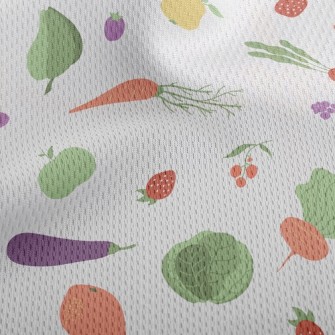 Healthy And Energetic Fruits A Athletic Mesh Flat Back