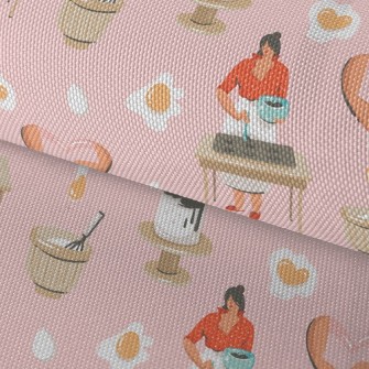 Woman Making Dessert With Hear Waterproof Oxford