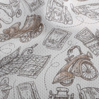 Ancient Airplanes And Cars Athletic Mesh Flat Back