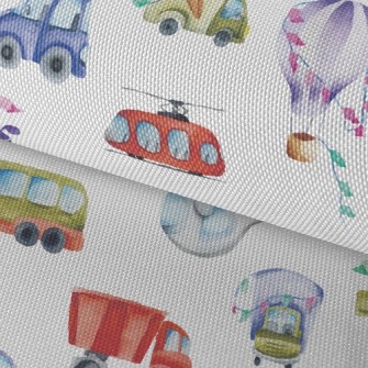 Watercolor Colorful Transporta Waterproof Oxford
